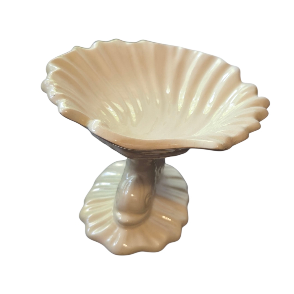 Dolphin Shell Pedistal Ceramic Soap Dish